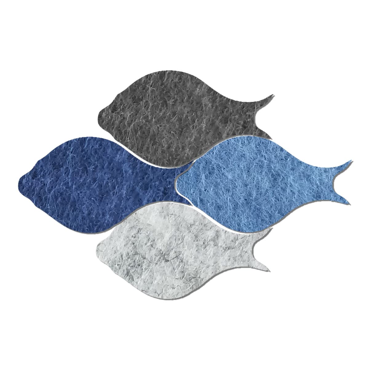 Sunnee 4PCS Coloured Felt Board Bulletin Board, Fish Shape Pin Wall DIY Memo Notice Decorative Display for Office Bedrooms School Decoration, Dark Blue, 11.8x6.2 inches (5445)