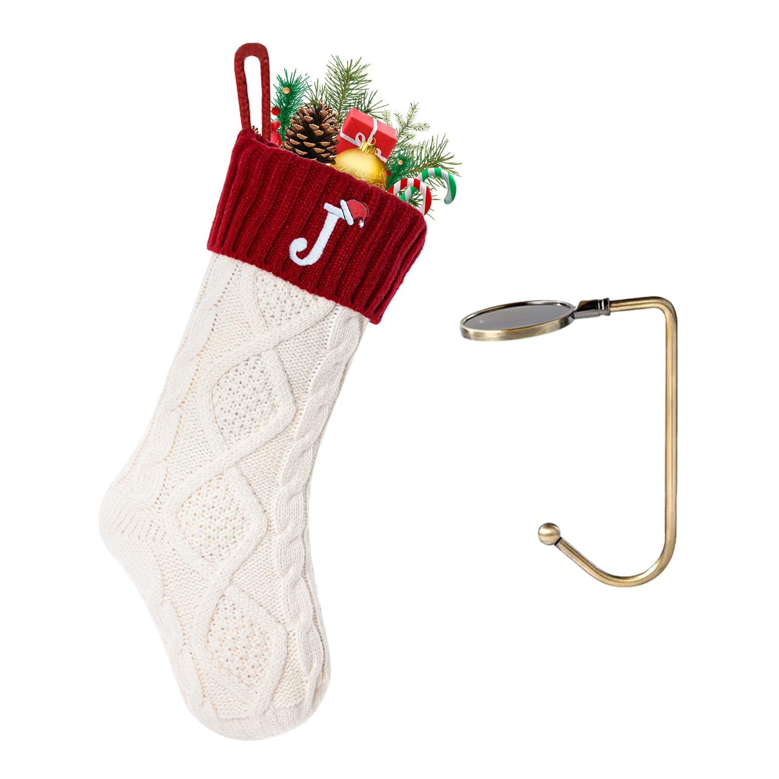VRFASHION Christmas Stockings with Initials, Letter