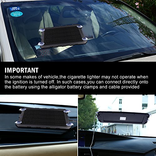 Solar Battery Charger Car, 7.5W 12V Solar Trickle Charger for Car Battery, Portable and Waterproof Solar Battery Maintainer, High conversion single crystal silicon Solar Panel car battery charger - Thumbnail 4