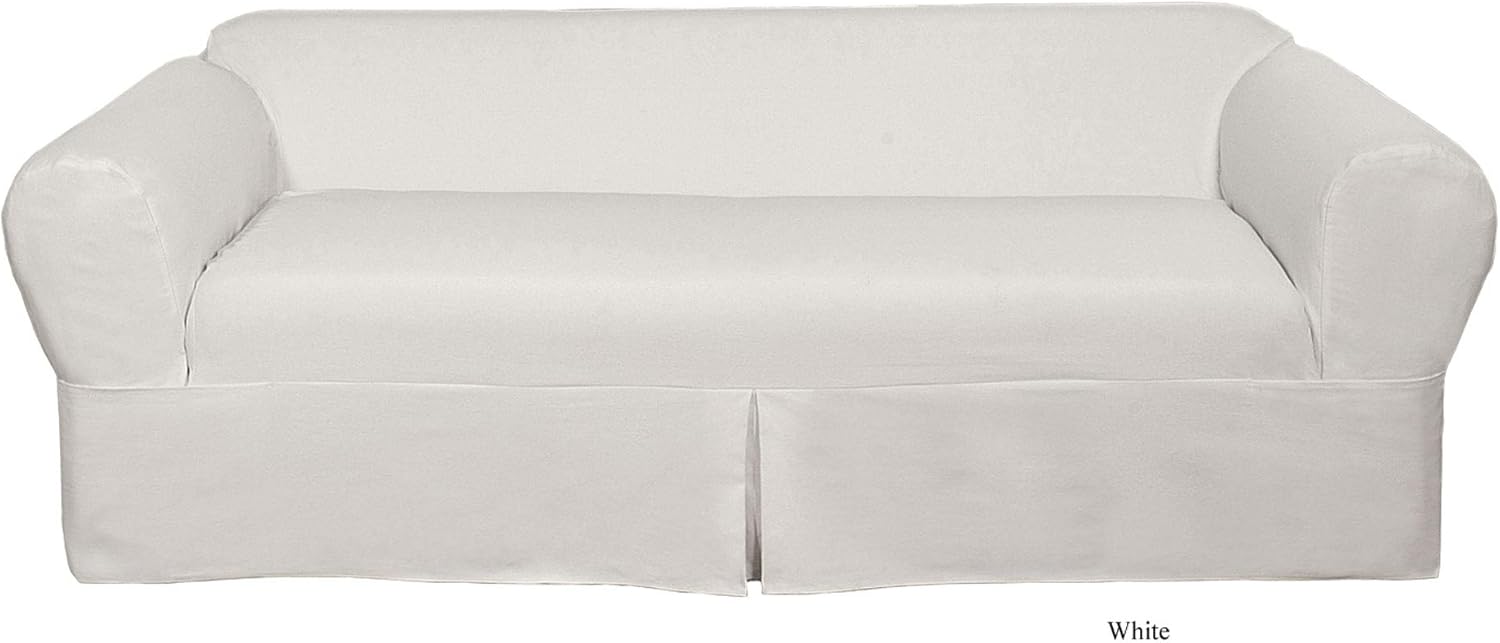 Classic Slipcovers WDEN2PC20WHT lovseat slipcover, 2 Piece
