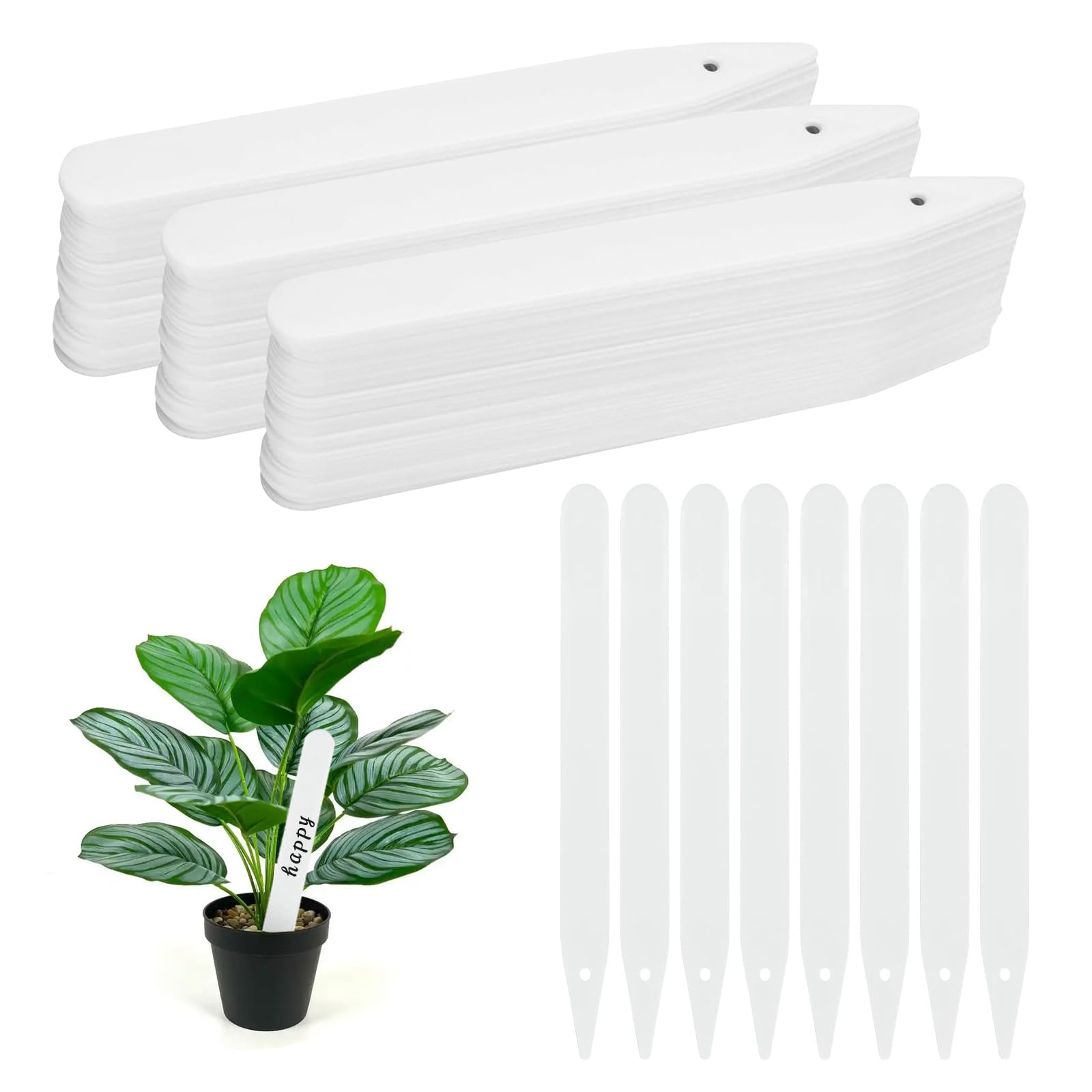 Plant Labels Plastic for Outdoor Plants 100 Pcs Garden Plant Pot Name Tags 4.7 Inch Seed Planting Labels for Garden Flower Pots Herb