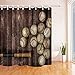 NYMB Kids Shower Curtain, Cute Baseball on The Wooden 69X70in Polyester Fabric Shower Curtain Set with Hooks, Sports Teen Boy Bathroom Accessory Set, 69X70in