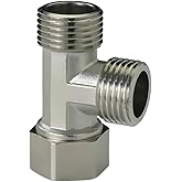 AimatRun Brass 1/2" MxFxM T-Type Tee, 3-Way Splitter | For toilets, dishwashers, shower hoses &amp; faucets. Non-potable water systems. Durable brass, leak-proof.