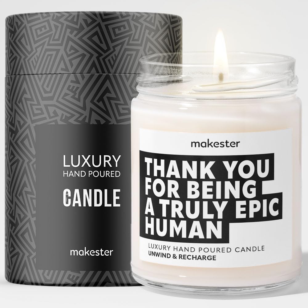 Thank You Gifts - Luxury Soy Wax Candle - Vanilla, Jasmine, Sugared Almond - Makester — image 1