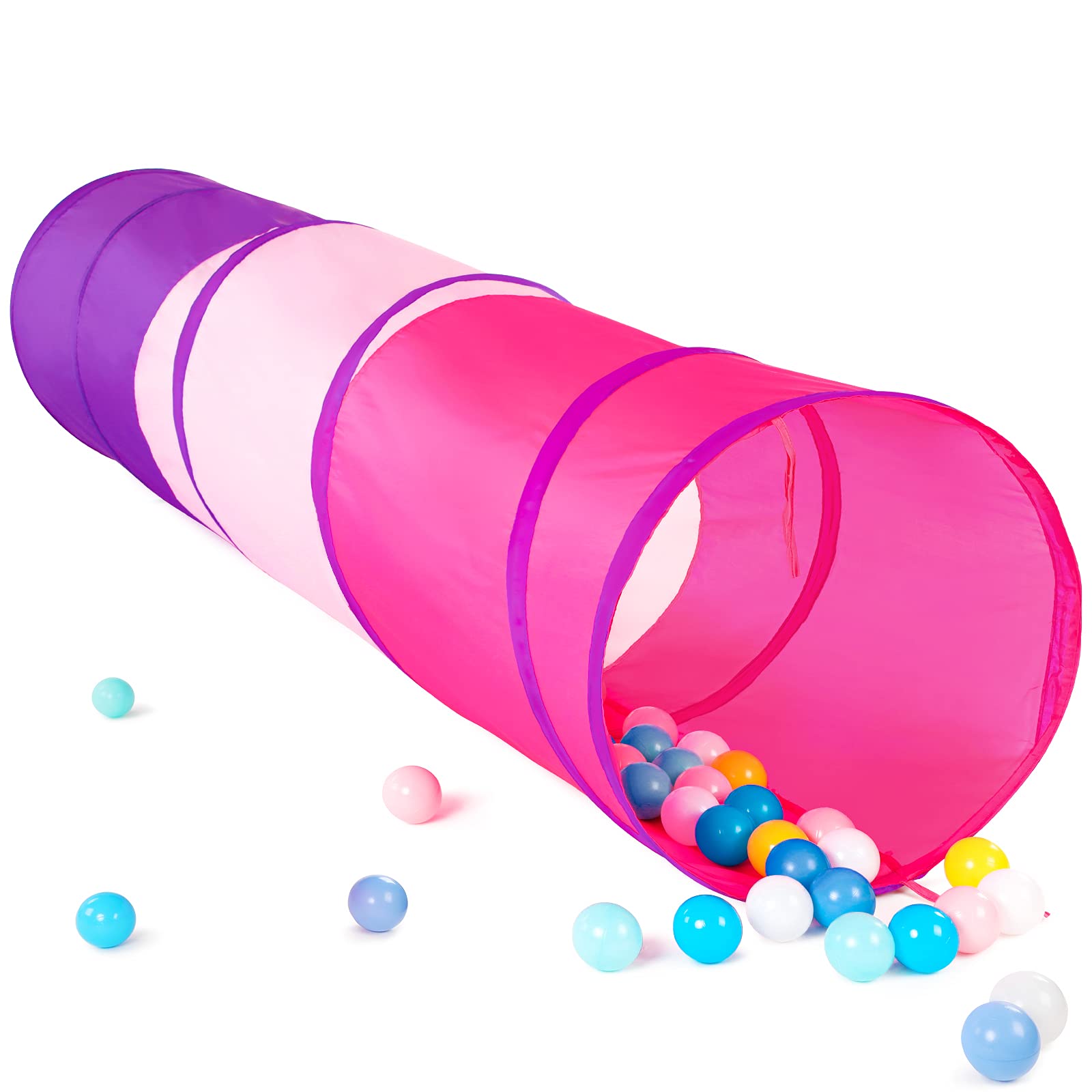 Kids Play Tunnel Tent for Toddler, 6-ft Pop Up Crawl Toy for Baby Infant or Dog Cat Pets, Collapsible Gift Boys Girls Indoor Outdoor Game — image 1