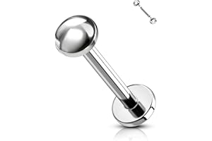 COCHARM G23 Titanium 14g Flat Top Tongue Rings for Women Men Surgical Steel Tongue Piercing Jewelry Internal Threaded Nickel 
