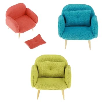 Buy 3pcs Miniature Single Sofa With With Back Cushion Modern Style Armchair 1 12 Dollhouse Handmade Crafts Supplies Any Rooms Life Scenes Decor Online At Low Prices In India Amazon In