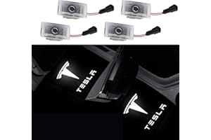 GZSH For Tesla Door Light 4 PCS Tesla Lights LED Logo Light with Letter Bright and Clear LED Tesla Light HD Reflection Tesla Door Lights Logo Compatible with Tesla Model 3/Y/S/X|New Grade||Easy to Install|