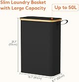 Lifewit 50L Slim Laundry Basket with Lid Narrow Foldable With Removable Bag view 3