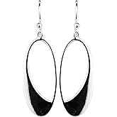 925 Solid Sterling Silver Teardrop Dangling Thread Earrings - Open Oval Long Hoop Hypoallergenic Jewelry