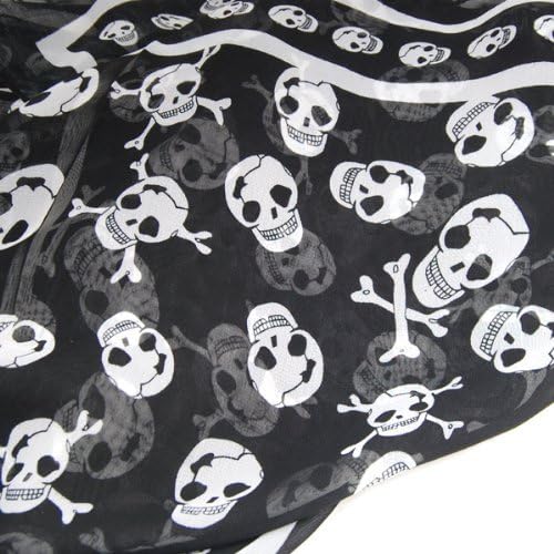 Gleader Bufanda Panuelo de Gasa para Mujeres, Diseno de Pirata Craneo Punk