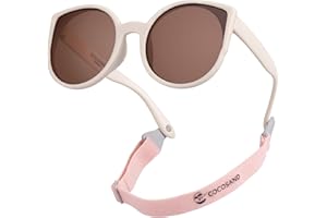 COCOSAND Baby Sunglasses with Strap Polarized Cat Eye UV400 for Infant Toddler Girl 3-24 Months