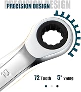 SORAKO 21 mm Ratchet Spanner Fixed Head Combination Wrench 72 Teeth view 3