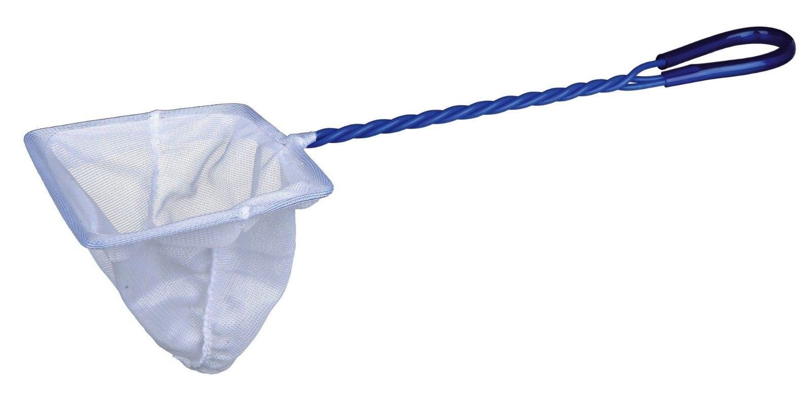 White Fine Mesh Aquarium Fish Net - Quick Catch Nylon for Pond, Tank, Cleaning (6" Net)