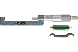 Mitutoyo 147-351 Hub Micrometer, Ratchet Stop, 0-1" Range, 0.001" Graduation, +/-0.0001" Accuracy