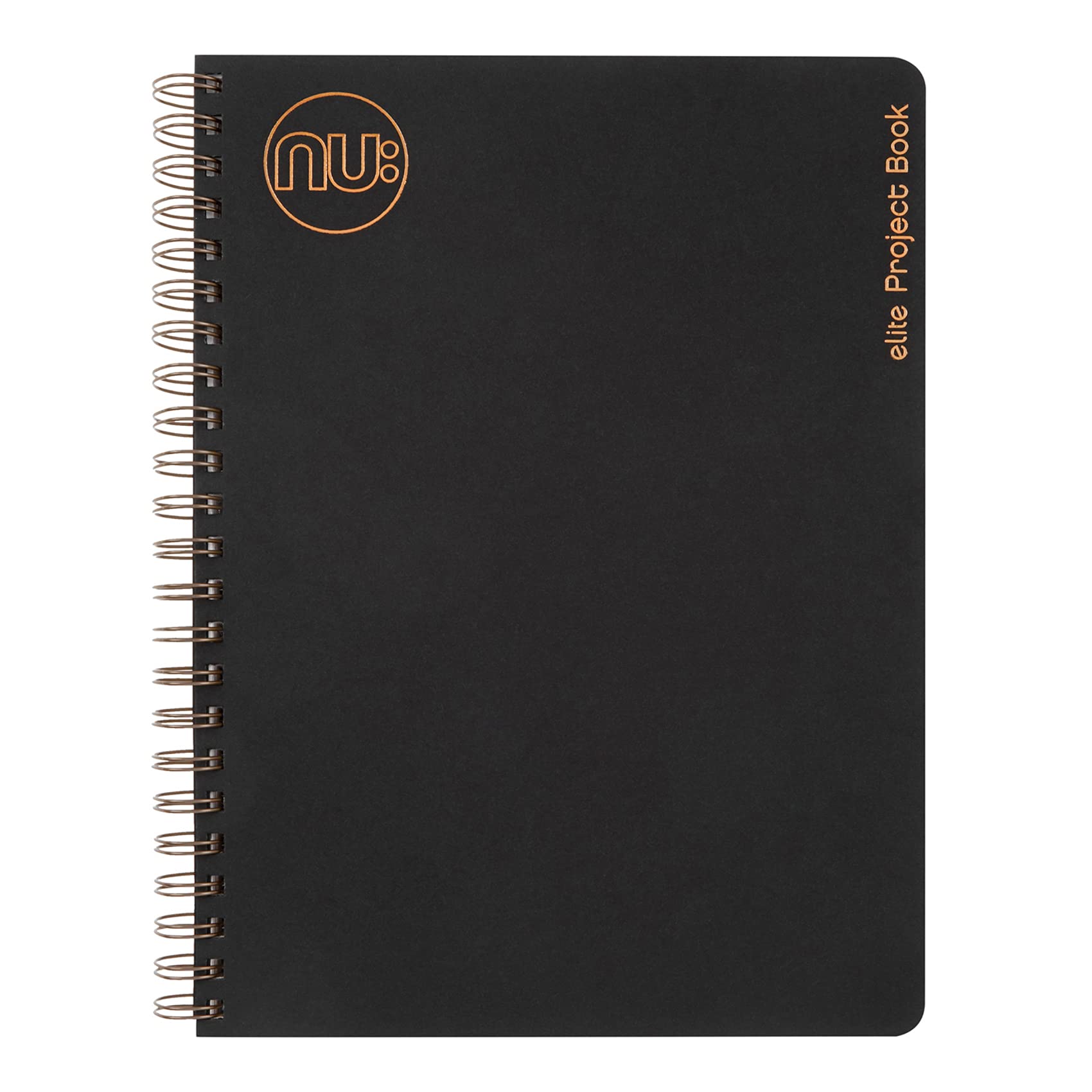 NU A5 Black Wirebound Project Book | 160 Pages, Ruled, Cream Paper | Stationary Notebook | Recycled & FSC-Certified | Stylish & Durable | Kraft Range