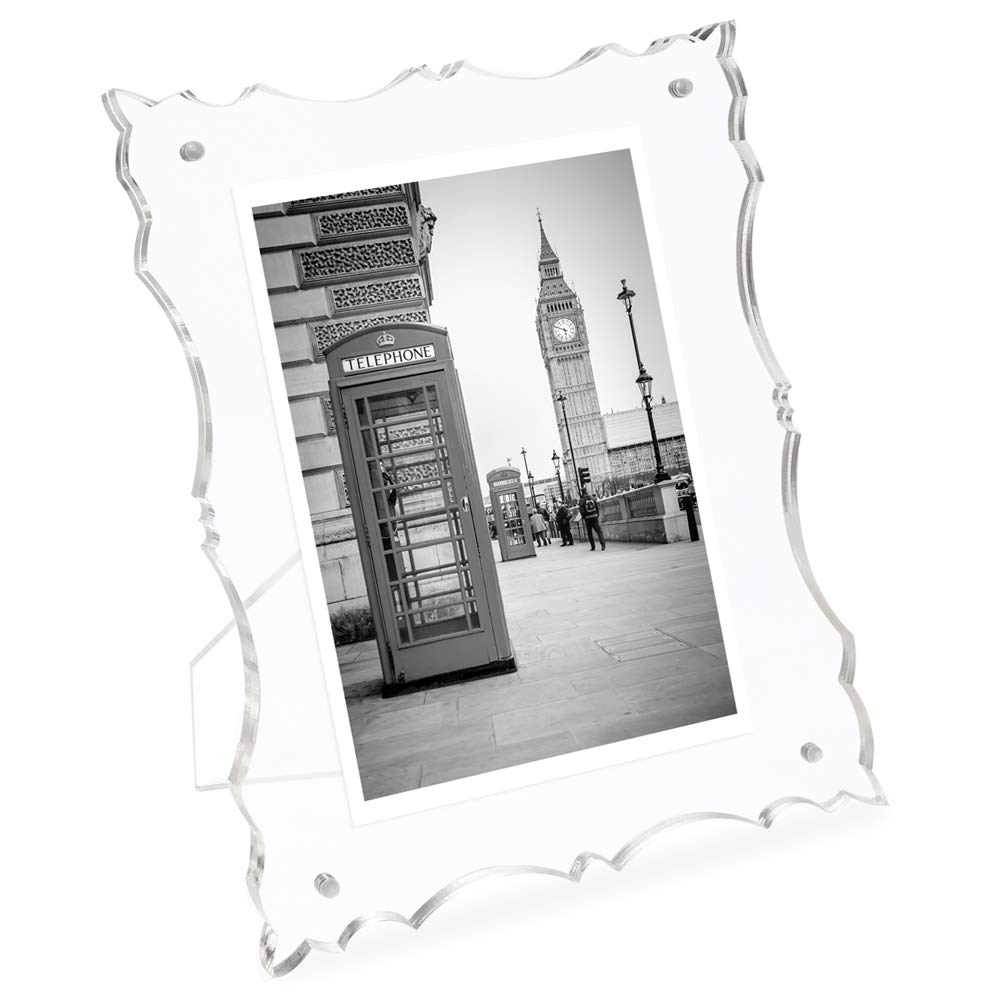 Isaac Jacobs Magnetic Acrylic Fancy Frame with Easel (5x7)