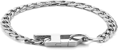 Men's Stainless steel with D clasp closure bracelet