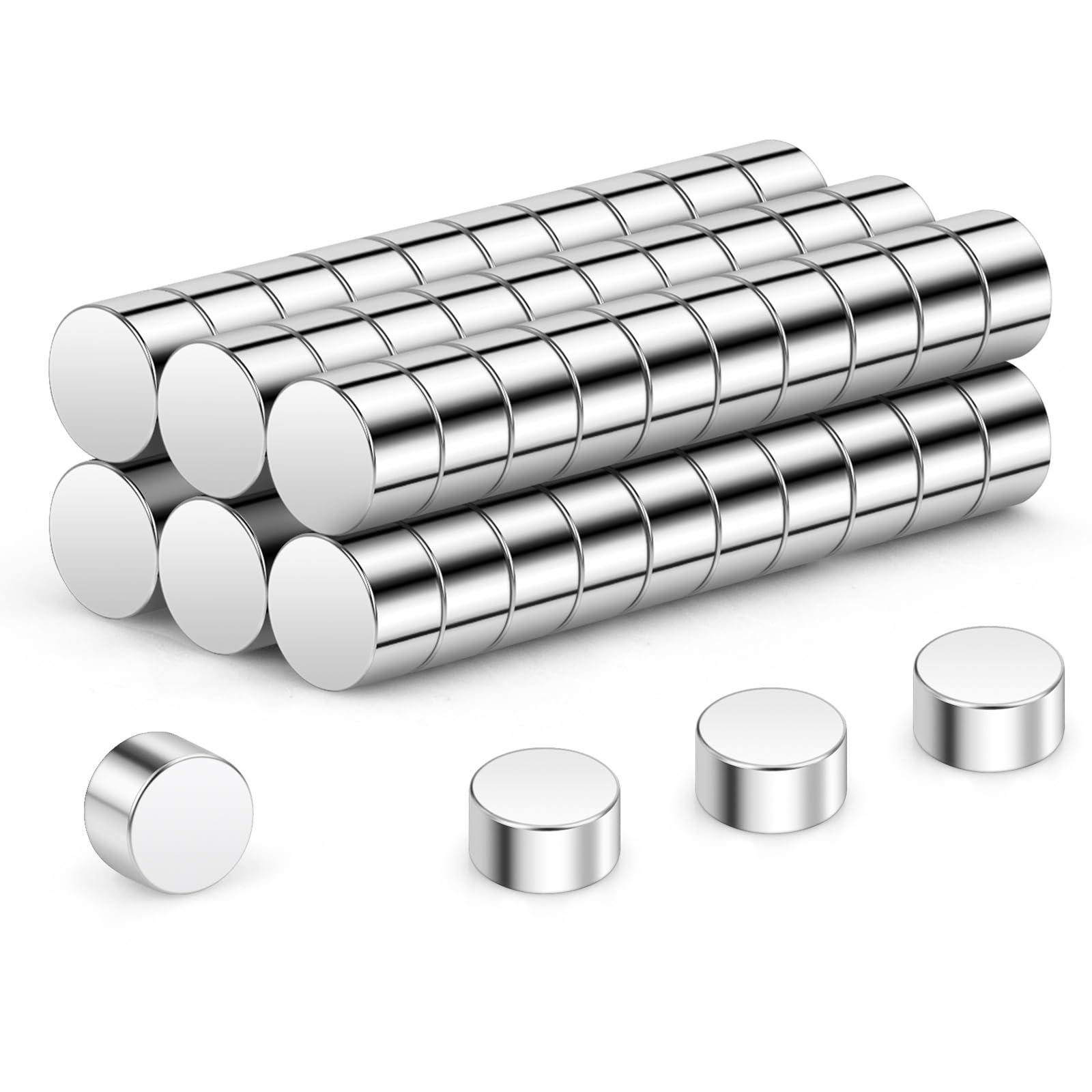 Wukong N45 Tiny Magnets 5x3mm | 60 Pack, Small Round Magnets for Craft, Miniature Mangets for Models Craft DIY Refrigerator Home Office