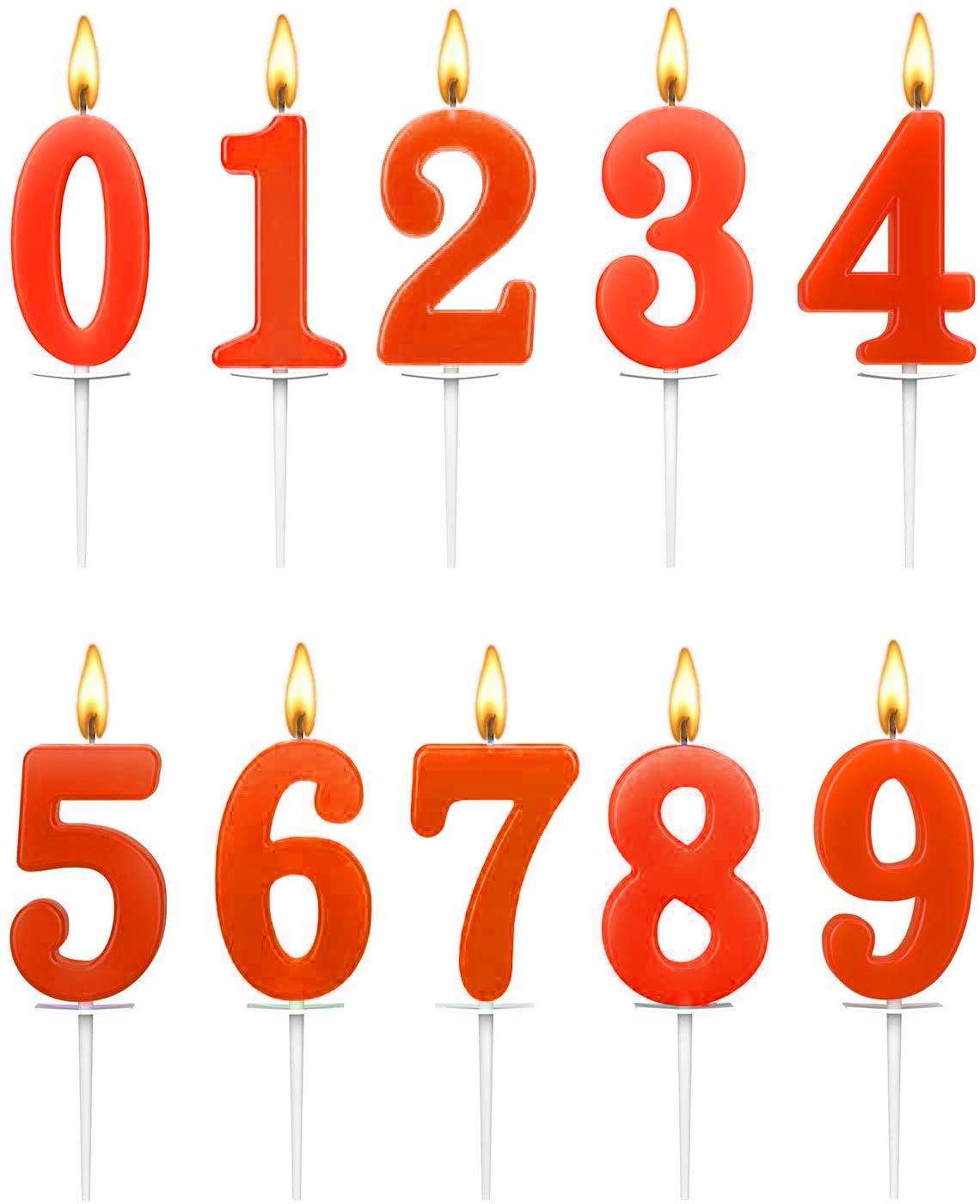 Photo 1 of 10 Count Number Candles, Birthday Cake Candles Colourful Candle, Number 0-9 Cake Topper Decoration Candles Number 0 1 2 3 4 5 6 7 8 9 For Birthday Wedding Anniversary Party Celebration