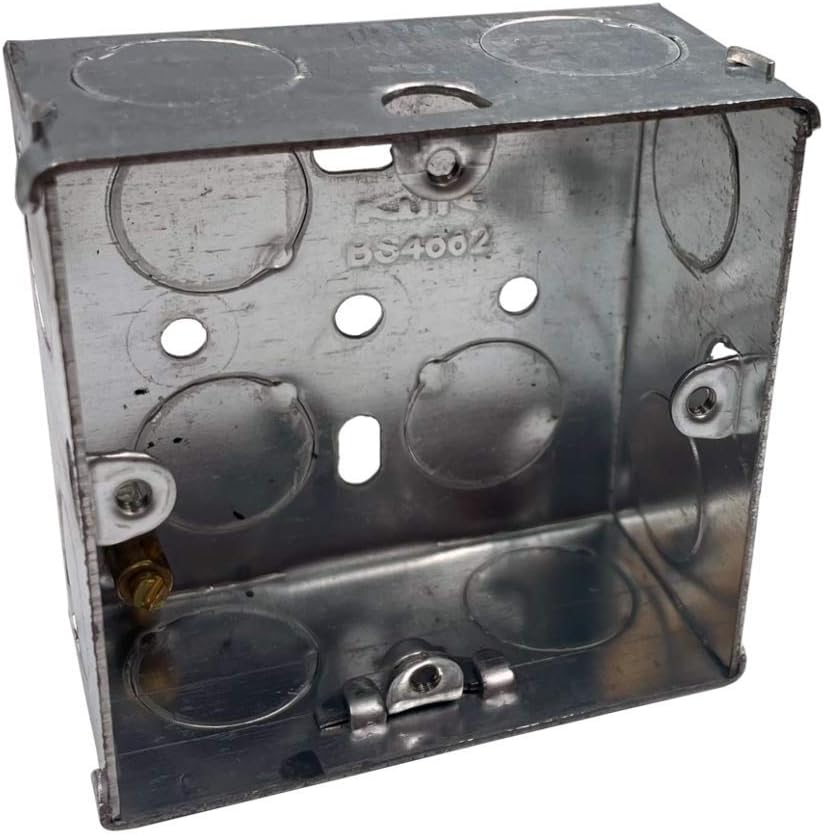 Klite 35mm Single 1 Gang Wall Pattress Metal Back Box Flush Mounted for Electrical Sockets Switches x1