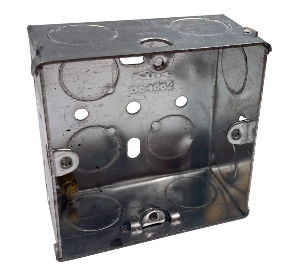 Klite 35mm Single 1 Gang Wall Pattress Metal Back Box Flush Mounted for Electrical Sockets Switches x1