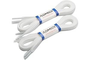 AOMIDI 2 Pair Flat Shoelaces 5/16" for Sneakers and Converse Shoelaces Replacements