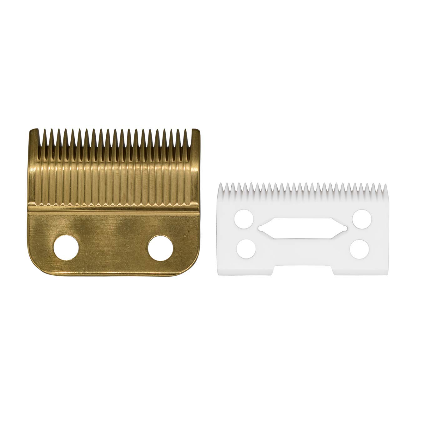 AIRERA Adjustable Replacement Blades Set #1006 for Wahl 8504 Hair Clippers, 1 Carbon Steel Fixed Blades, 1 Ceramic Moving Blade, Compatiable w/Wahl 5 Stars Series Hair Clippers(Gold)