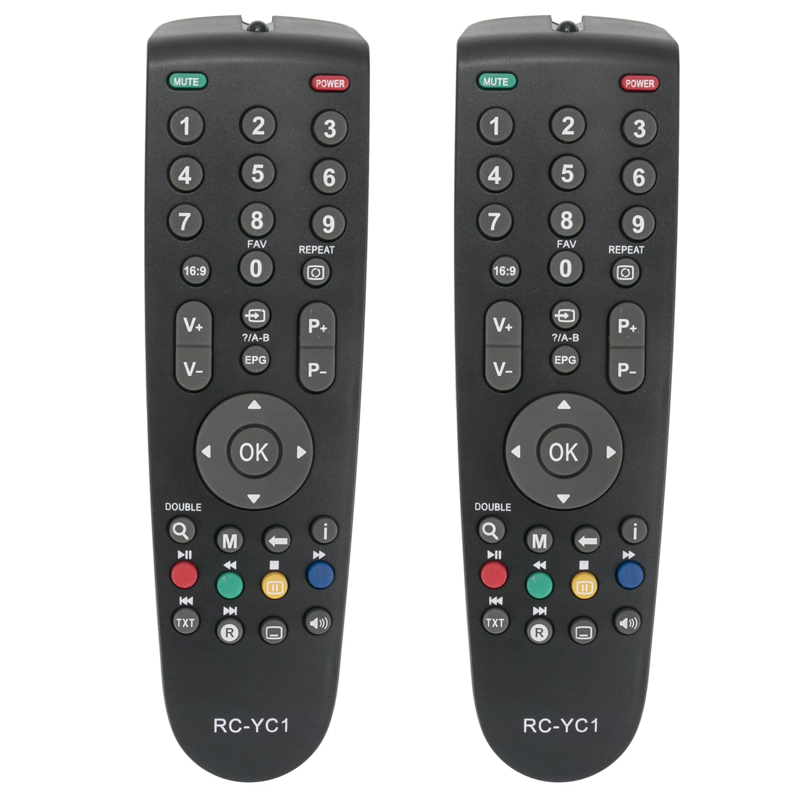 2Pcs RC-YC1 Replace Remote Control fit for Grundig VISION LCD DVD TV RC-GD1 RC-YC1 RC-23 YD1187R 19VLC1105T 19VLC2001C 19VLE2101T2 19VLE2102C 22VLC2103C 22VLE2000TC 22VLE2130T 22VLE4100T2