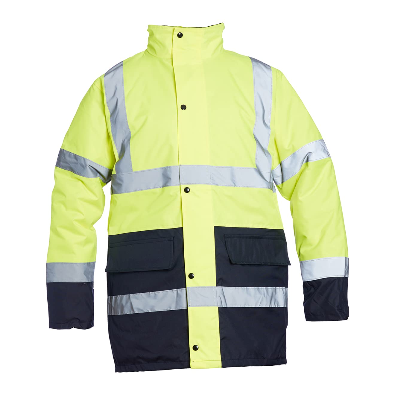 Blackrock 8001205 Men's Hi-Vis Two Tone Coat Jacket, Yellow/Navy, Large