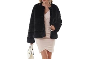QUENTY PIELES QUENTY PIELIES Faux Fur Coat Women’s Jacket Winter Long Sleeve Overcoat Warm