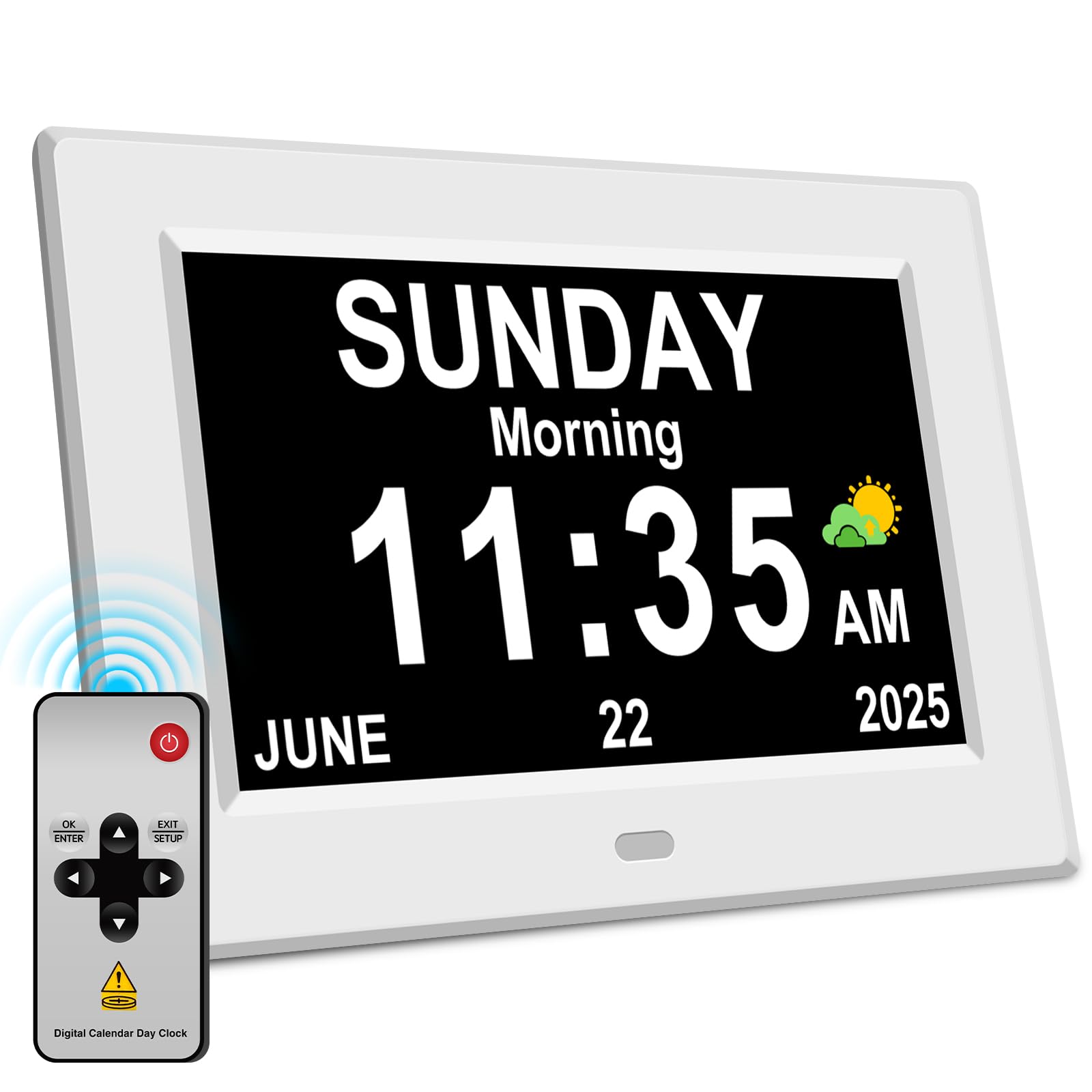 Photo 1 of 11'' Large Display Digital Clock for Seniors, Digital Calendar Alarm for Elderly Clock with Date Day of Week 12 Alarms 4 Colors Desk Wall Clocks for Memory Loss Alzheimers Dementia Auto DST/Dimmer