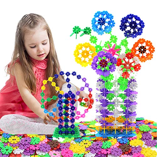 500 Piece Interlocking Building Blocks Toys, Creative and Educational STEM Construction Flakes Toys for Kids