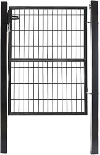 LARS360 125 x 100 cm Gartentür Gartentor Doppeltor Hoftor Zauntür Gartenpforte Inkl. Schloss Tür, Tor, Zauntor, Zauntür, Gartentür, Gartenzaun (125 * 100cm, Anthrazit)