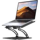 Nulaxy Fully Adjustable Laptop Stand for Desk, Dual Foldable Computer Riser | Heavy-Duty Holds 22 Lbs, Advanced Heat-Vent Computer Stand, Portable Office Desk Accessories, Compatible with 10-16" Laptops