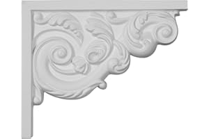 Ekena Millwork SB08X07AS-R Small Ashford, Right Stair Brackets, 8 3/4"W x 7 1/8"H x 5/8"D, Primed