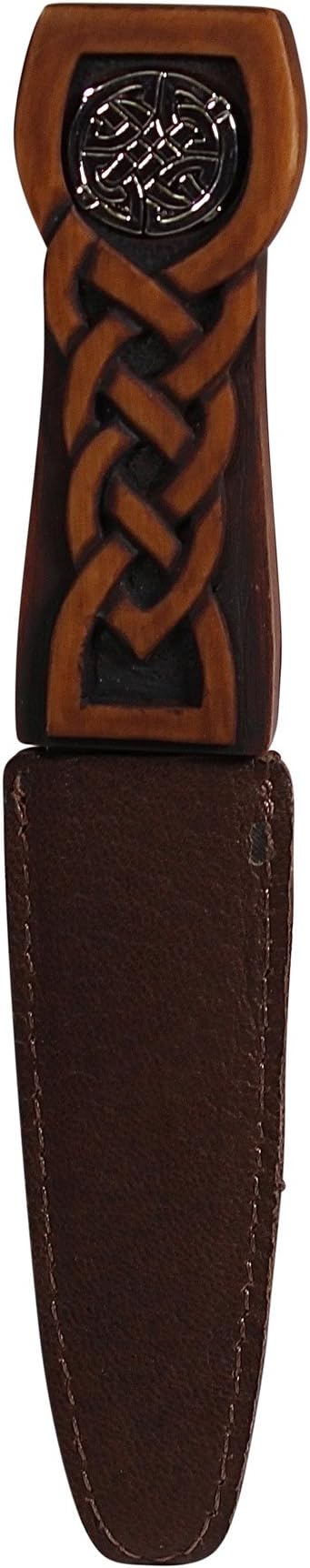 Kilts Wi Hae Ivory, Wood or Brushed Silver Effect Resin Celtic Knot Dress Sgian Dubh Haggis Knife