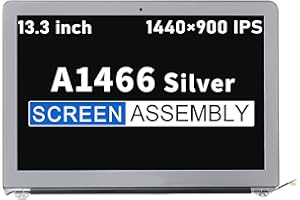 GBOLE A1466 Screen Replacement Silver Replacement for MacBook Air A1466 Full LCD Screen Display Assembly EMC 2632 EMC 2925 EMC 3178 Mid 2013 to Early 2017