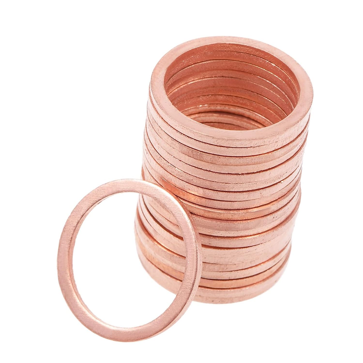 20 Pcs Copper Flat Washer Sealing Ring for Screw Bolt Nut M18 x 22mm x 1.5mm