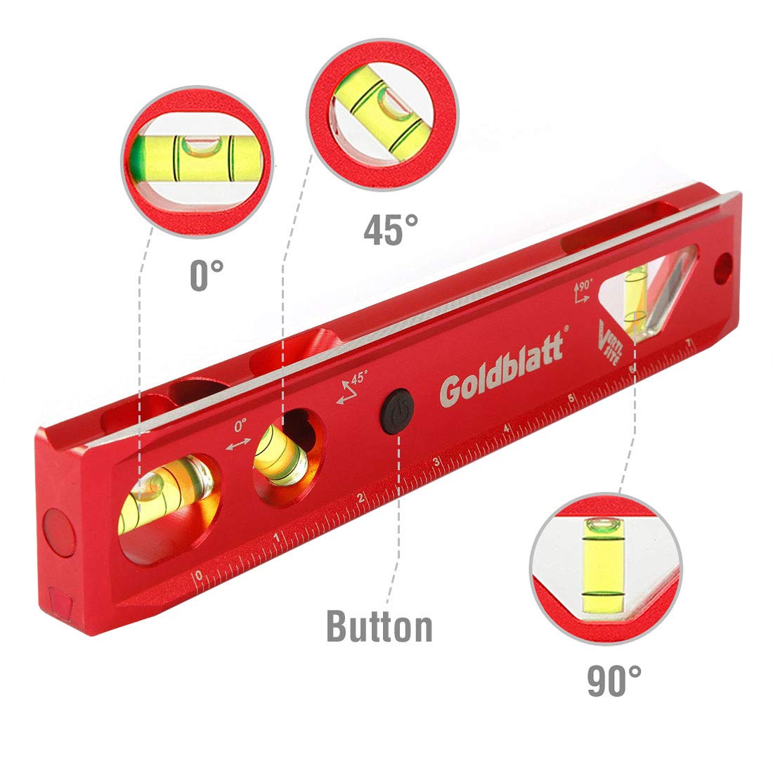 Goldblatt Lighted 9in. Aluminum Verti. Site Torpedo Level