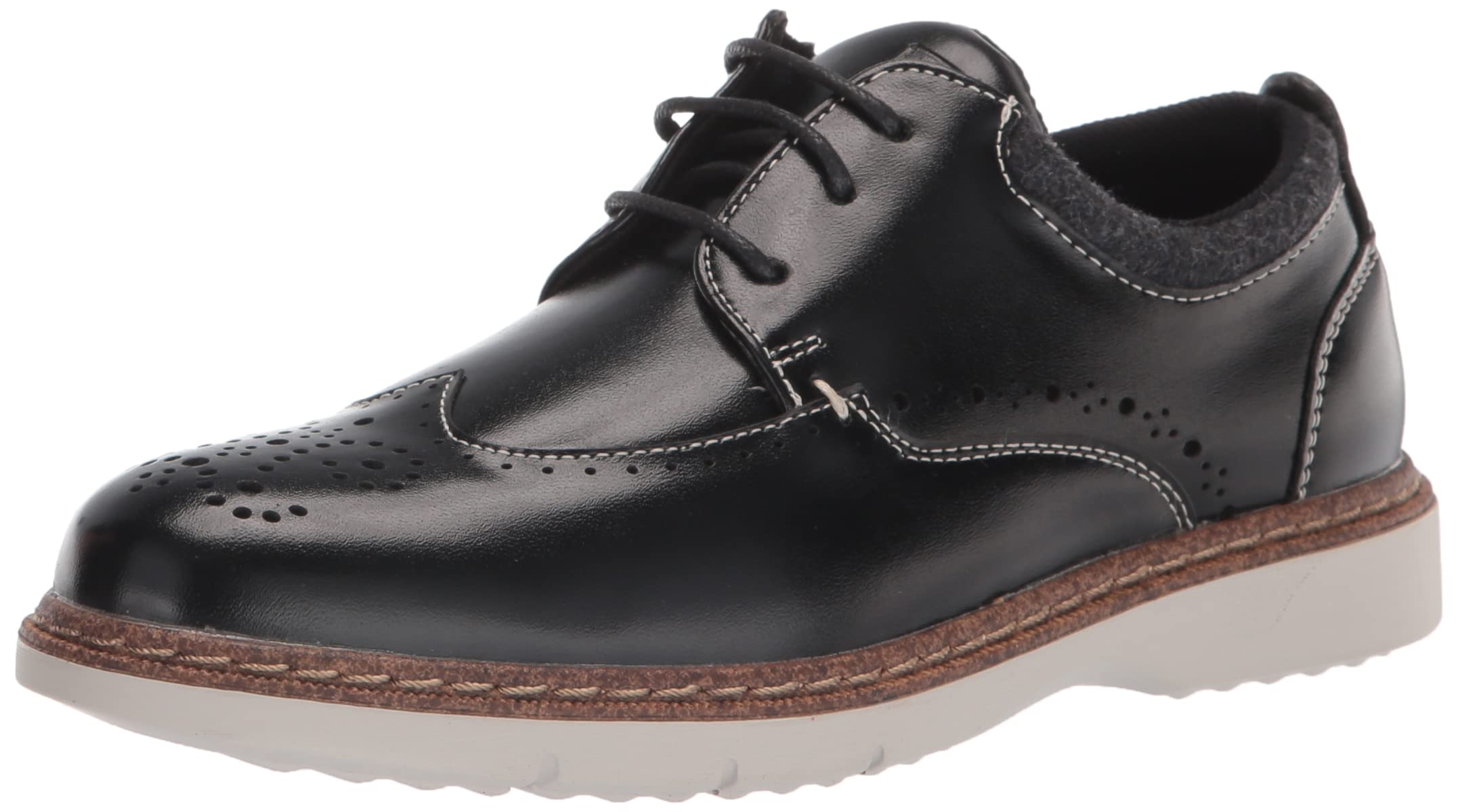 Stacy Adams Kid’s Synergy Wingtip Lace,Black,13.5M
