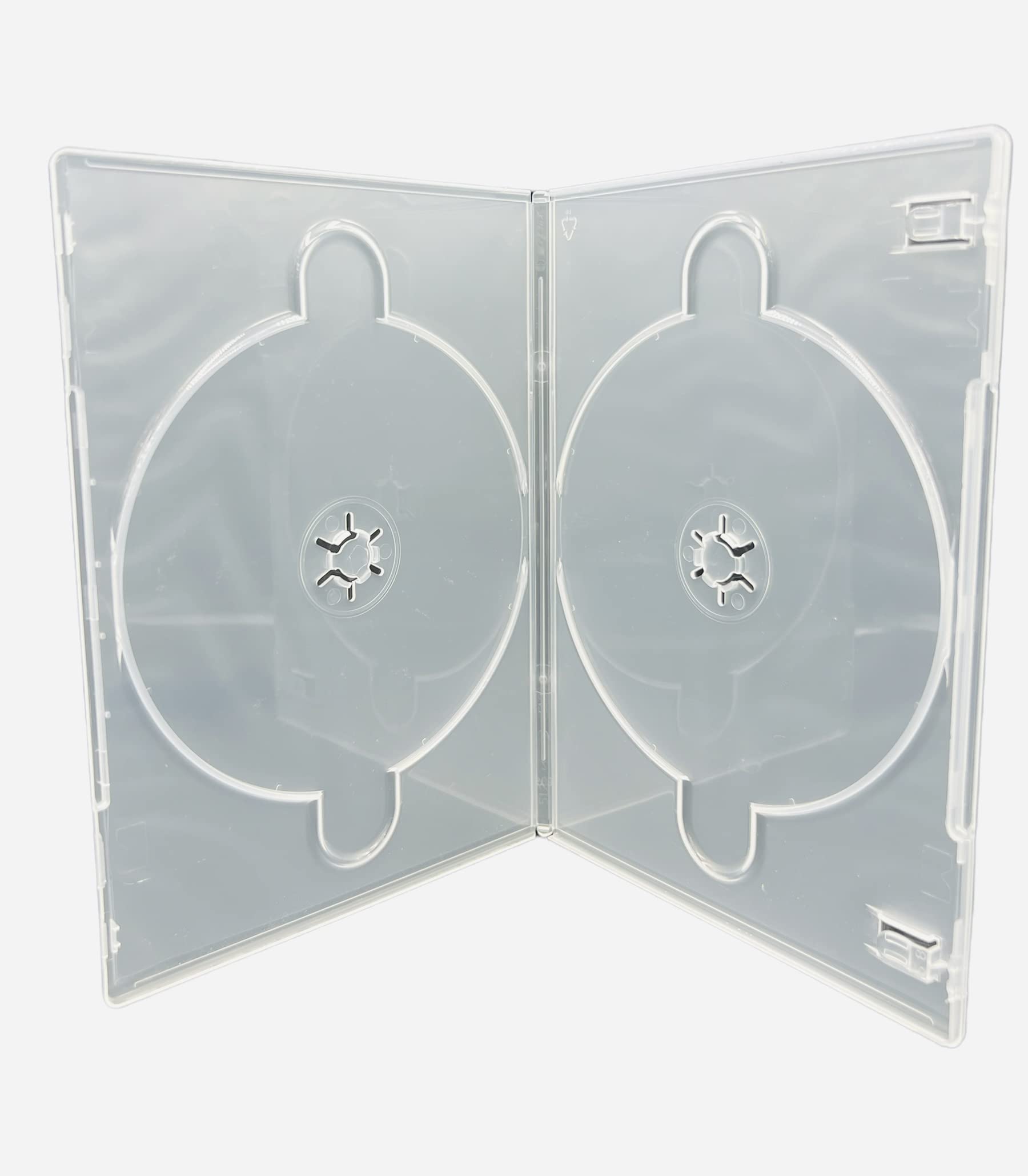 25 x Viva Elite Branded Slim Double Clear CD DVD Blu Ray Disc Cases (Face on Face) With Slim 7mm Spine. Cases Have A Outer Sleeve For Artwork Inlay. Same Cases As Used By Major Film Studios.