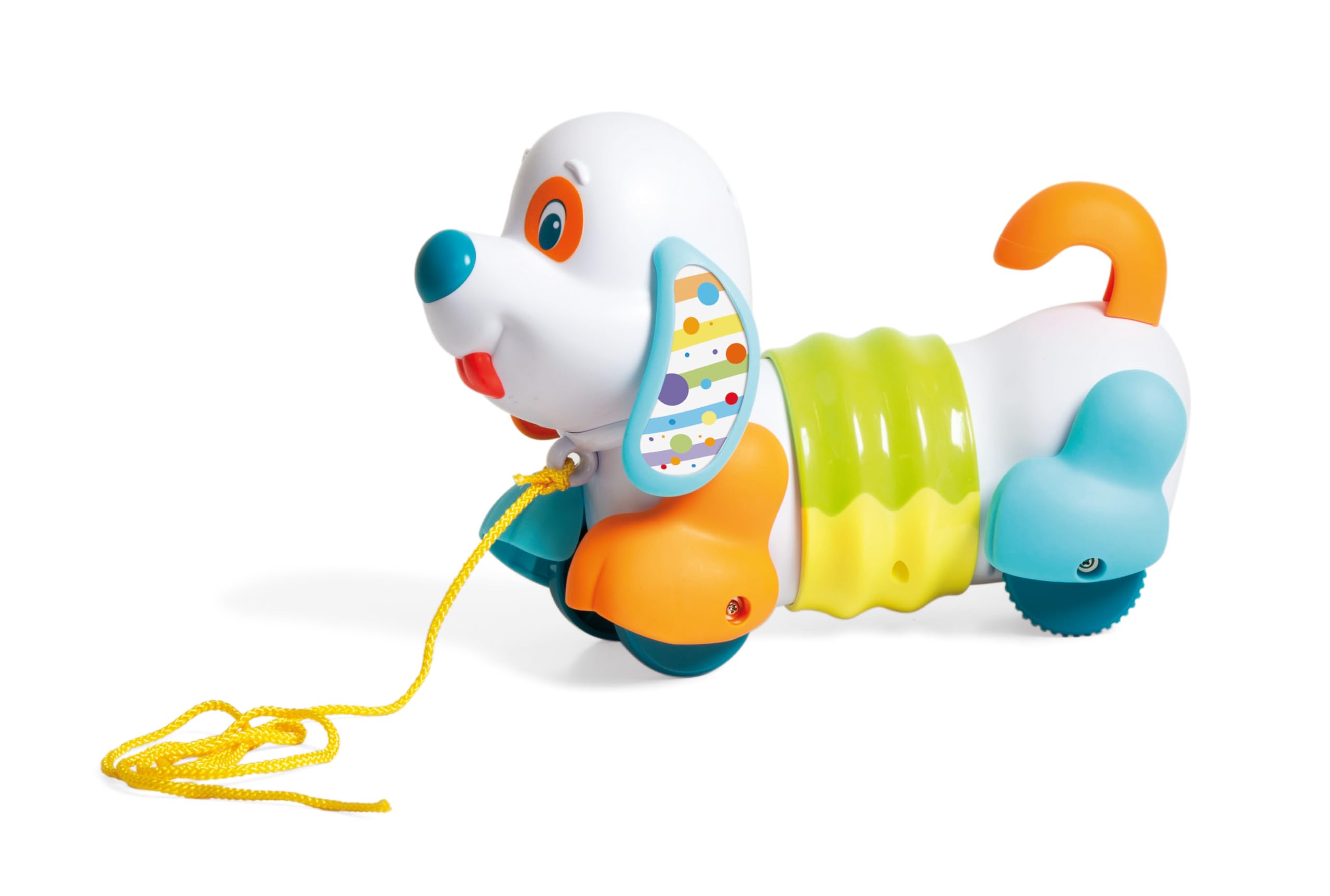Clementoni 17262 - Pull Along Dog for Baby Toddlers, Multi-Coloured, ages 10 months plus