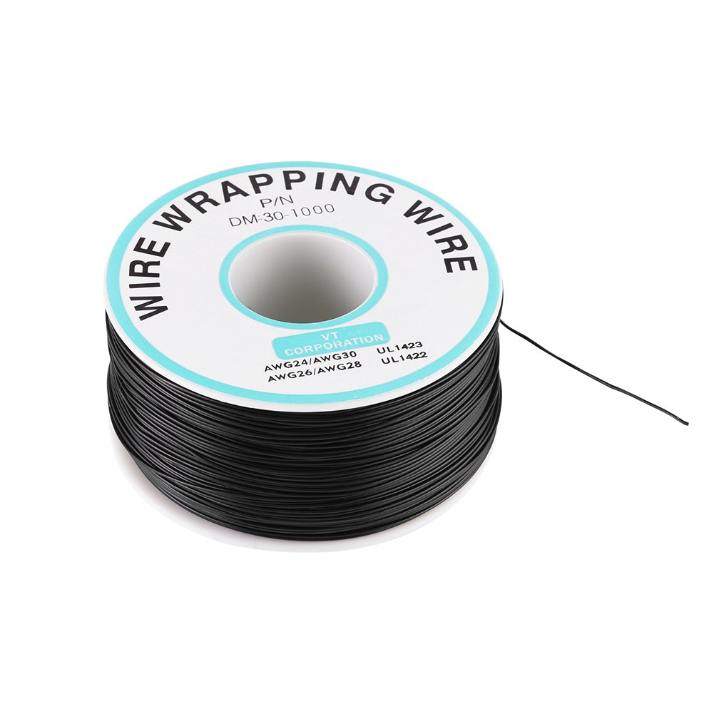 0.25mm Tin Plated Copper Cable Wire-Wrapping Single Wire Core Strand 30AWG Cable 250meter Black