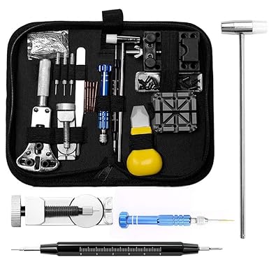 Uhrenwerkzeug Set 146tlg Uhr Reparatur Uhrmacherwerkzeug Batteriewechsel Stiftausdrücker Gehäuseöffner in Schwarze Aufbewahru