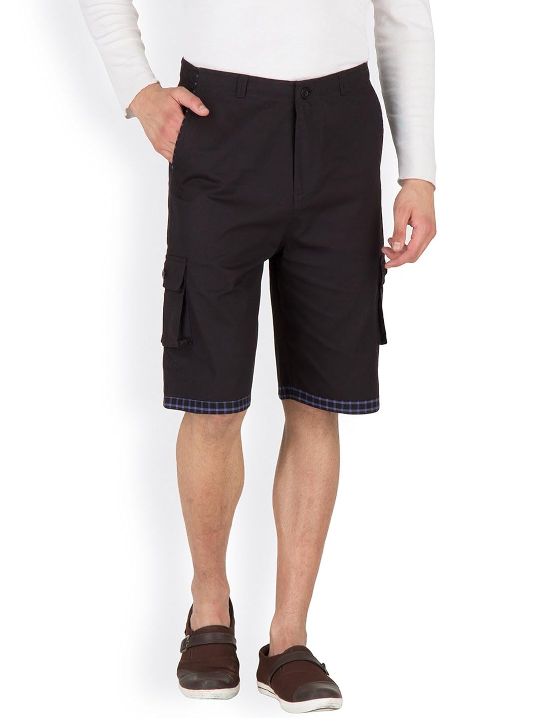 hypernation blue twill color casual three fourth for men