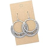 Filigree Antique Silver Medallions on Sterling Silver Earrings Native Design Boho Handmade Women
