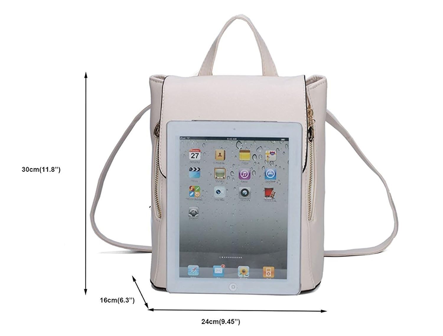 alice girl's gold casual backpack with clutch - combo of 2