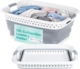 LIVIVO 58L Collapsible Laundry Basket with Handles Grey