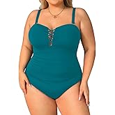 Yonique Plus Size One Piece Swimsuit for Women Tummy Control Bathing Suit Slimming Swimwear